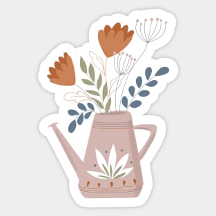 Watering Can with Flowers Sticker